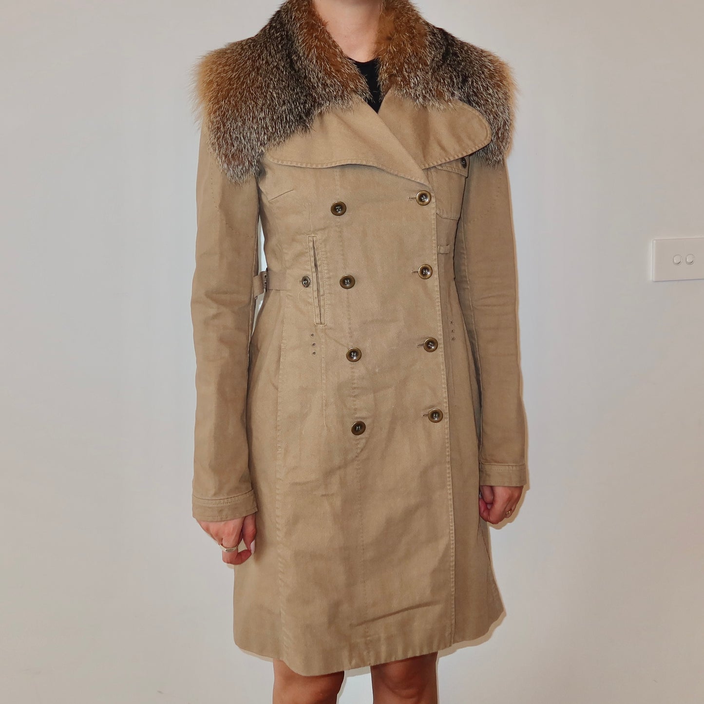Miu Miu AW2004 Fox Fur Trench Coat