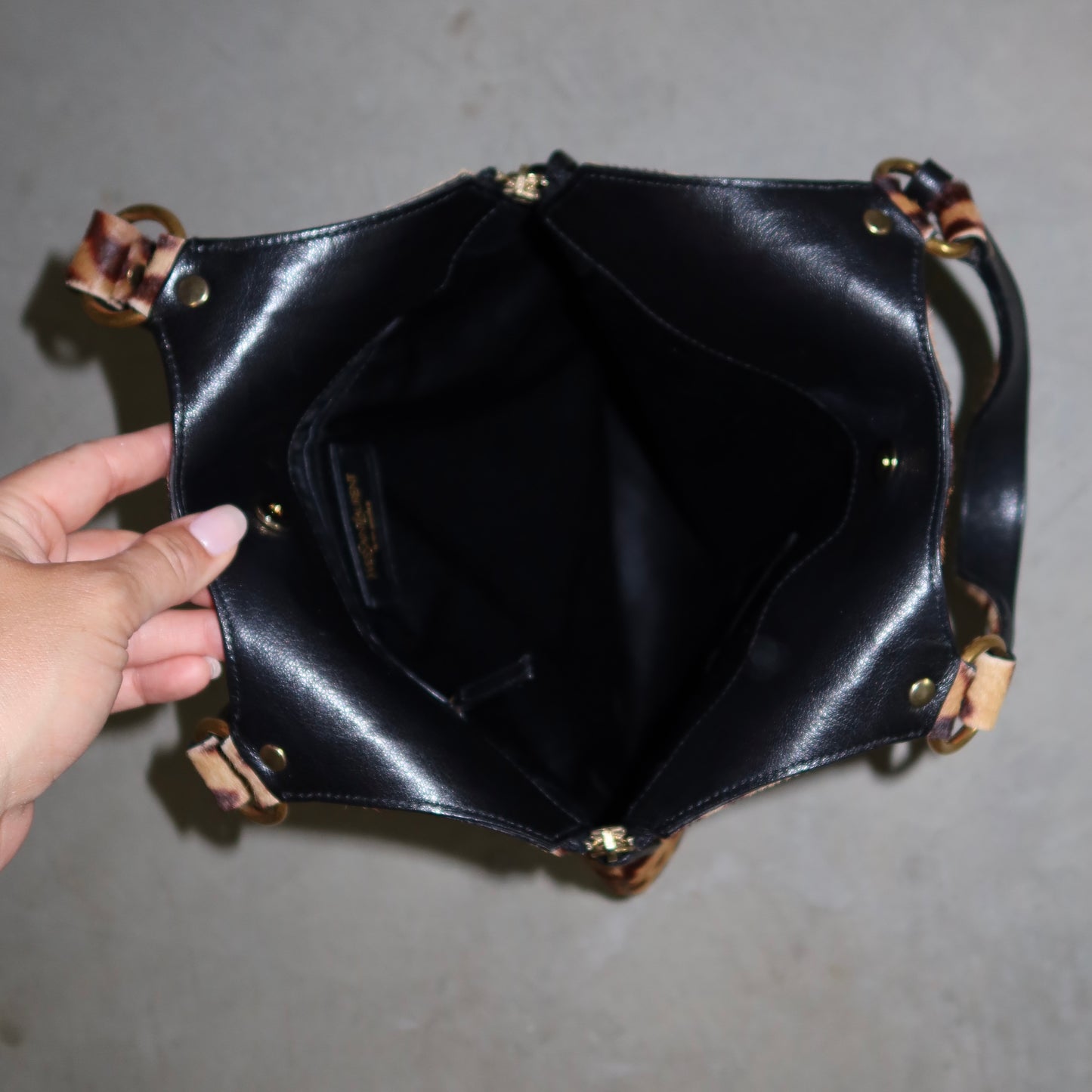 Yves Saint Laurent Cowhide Leopard Print Tote