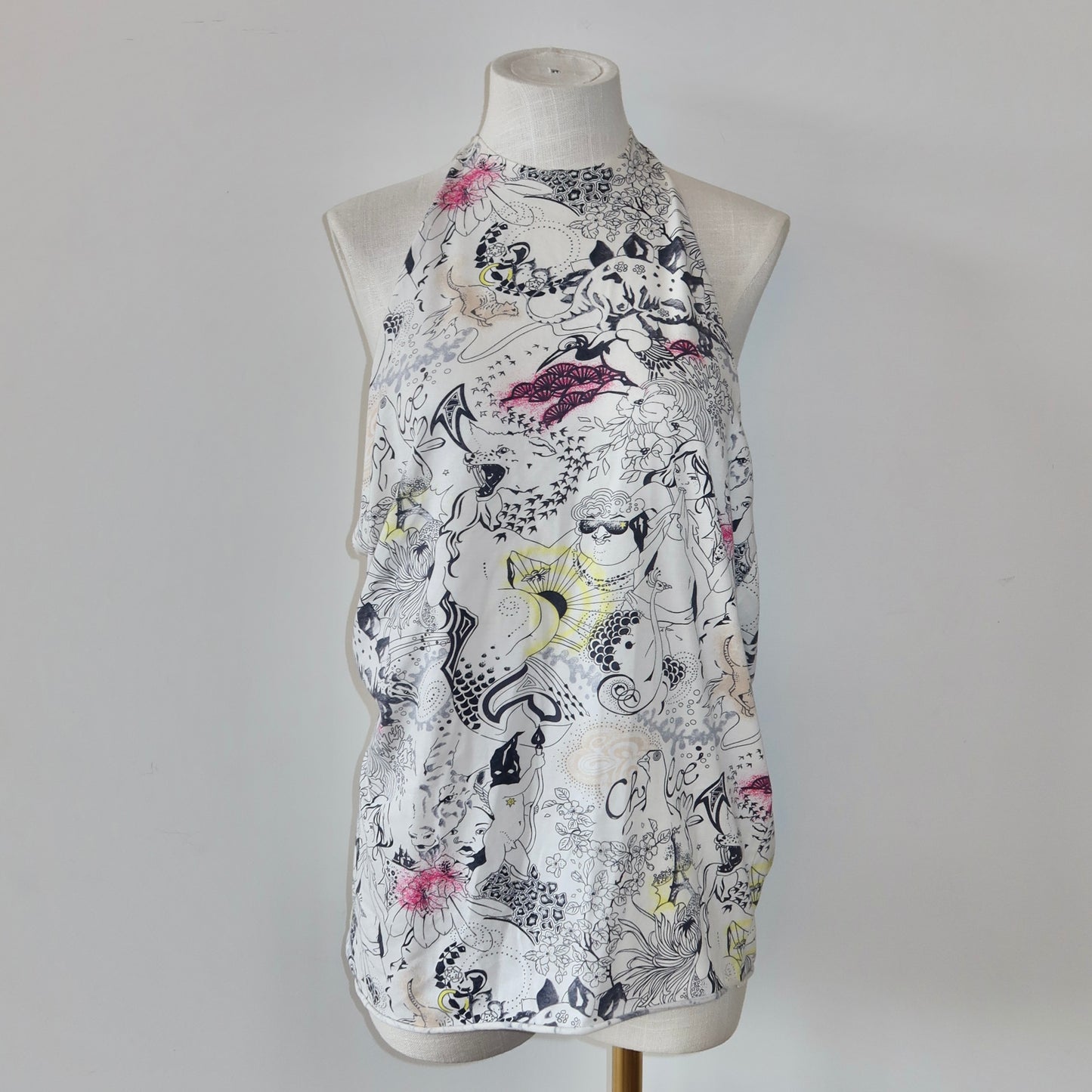 Chloé SS2002 Graphic Backless Tunic