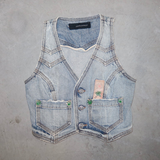 DSquared2 SS2005 Denim Marijuana Waistcoat