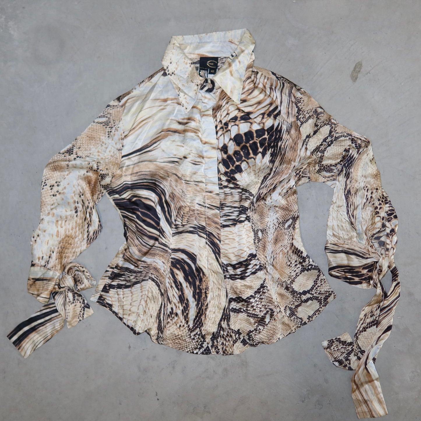 Just Cavalli Snake Print Silk Shirt