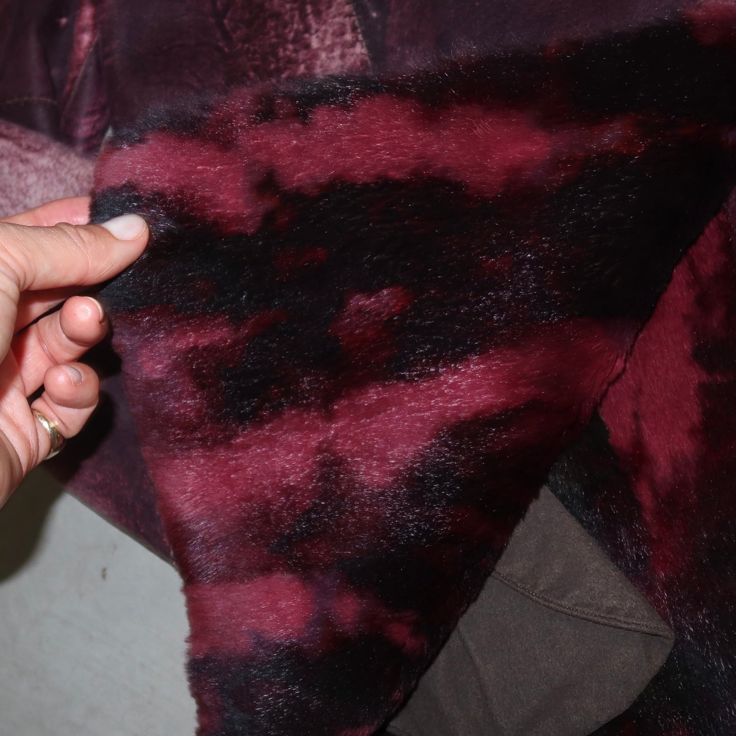 Vintage Reversible Red Leather and Fur Jacket
