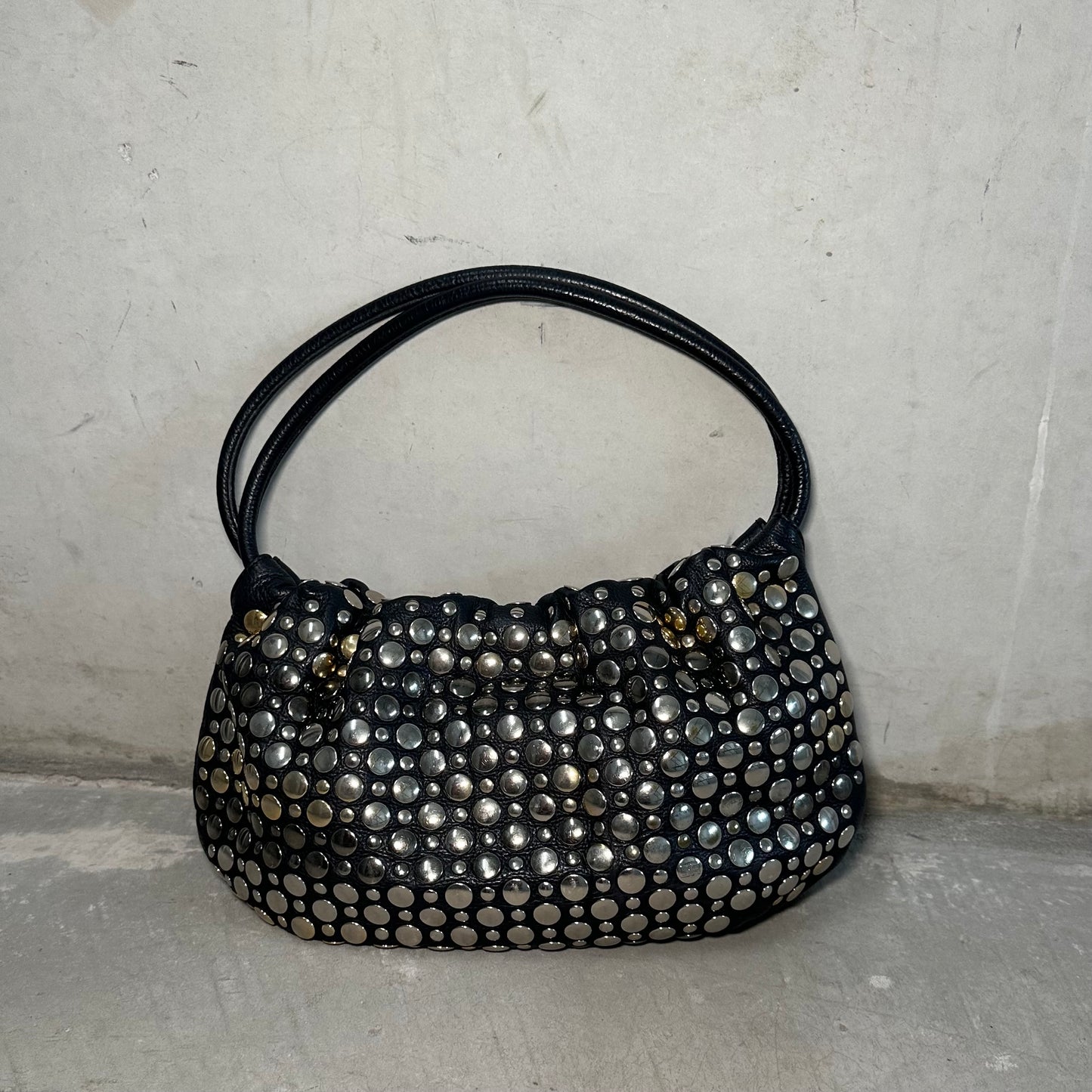 Sonia Rykiel Black Domino with Gold and Silver Studs