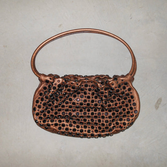 Sonia Rykiel Rare Bronze Domino Bag with Gems