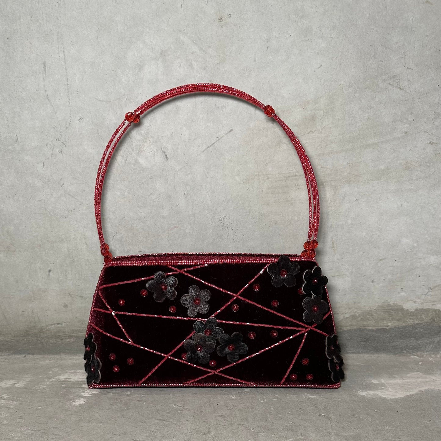 Vintage Velvet Embellished Bag
