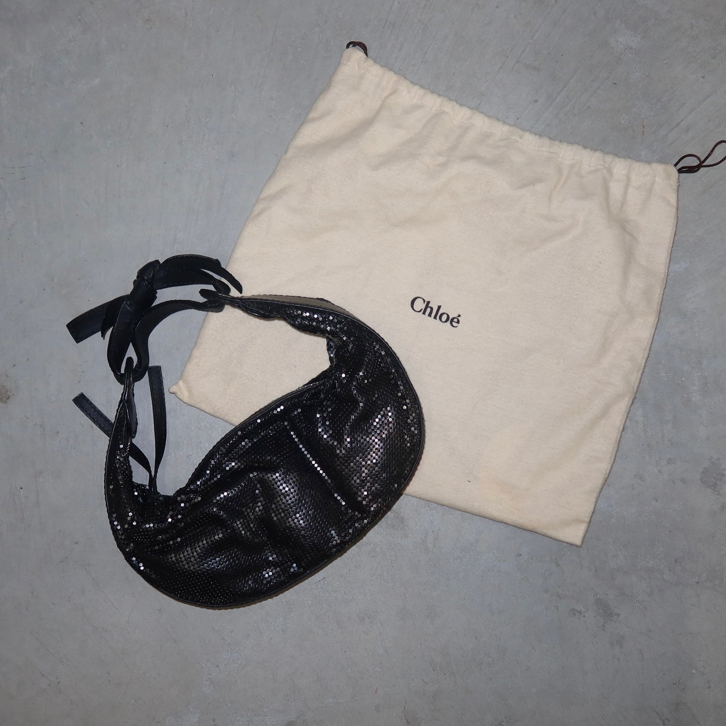 Chloé Black Chainmail Hobo Bag