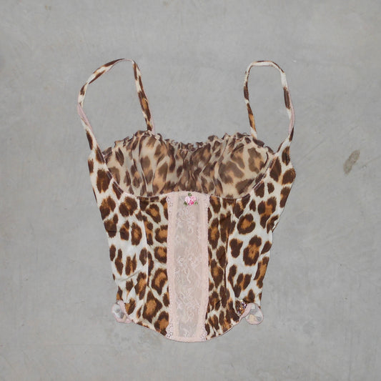 Blumarine Leopard Print Milkmaid Bustier