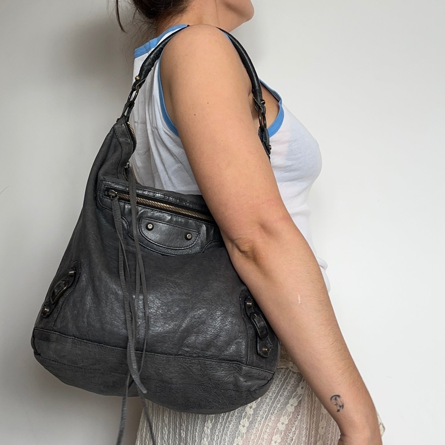 Balenciaga Dark Grey Day Editor Bag