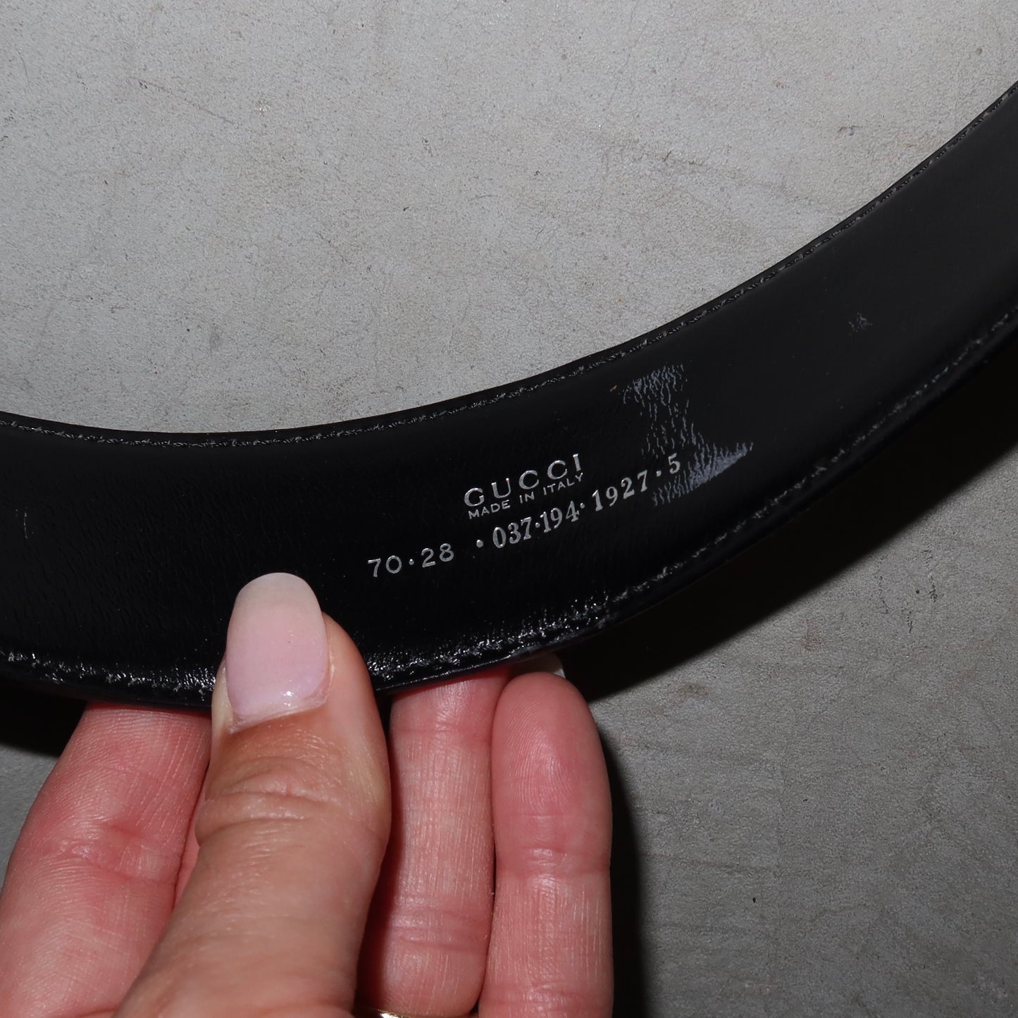 Gucci Patent Black Horse-Bit Belt