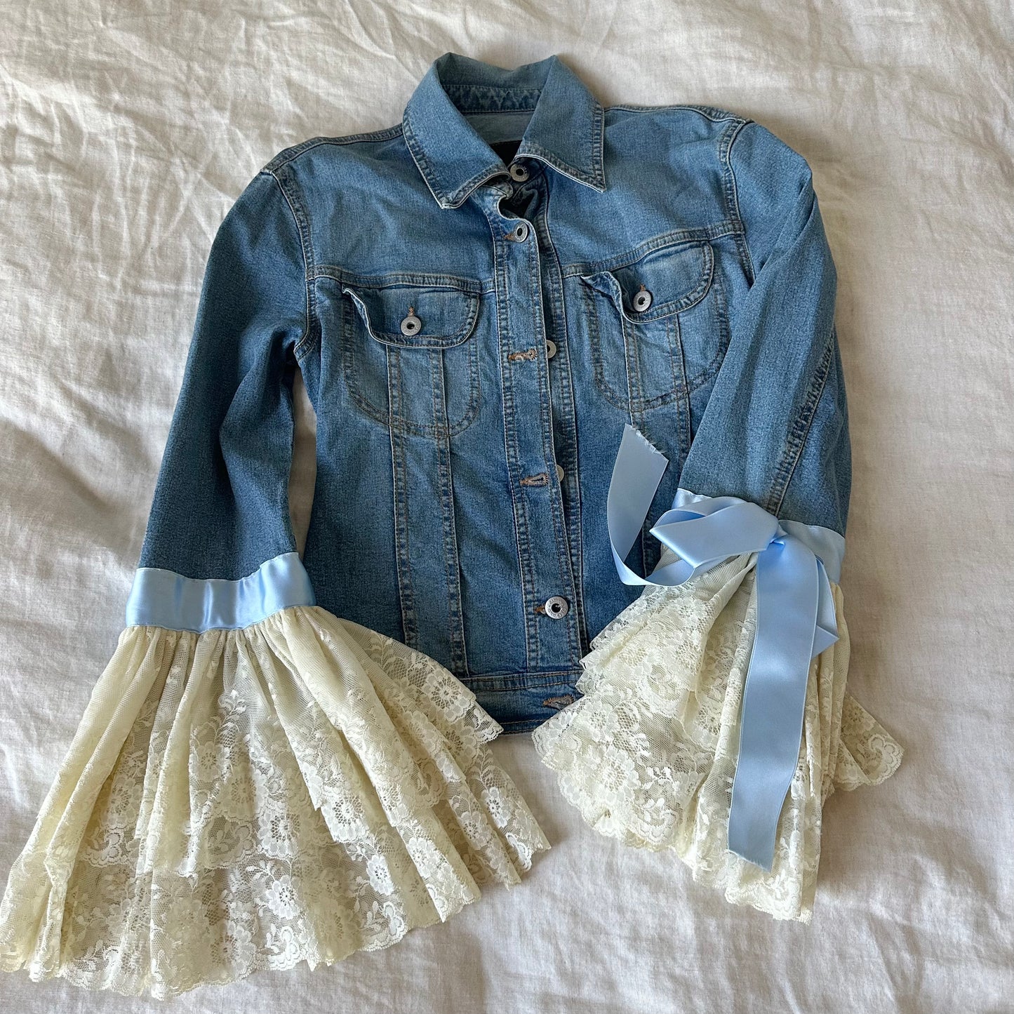 D&G SS2000 Lace Sleeve Denim Jacket
