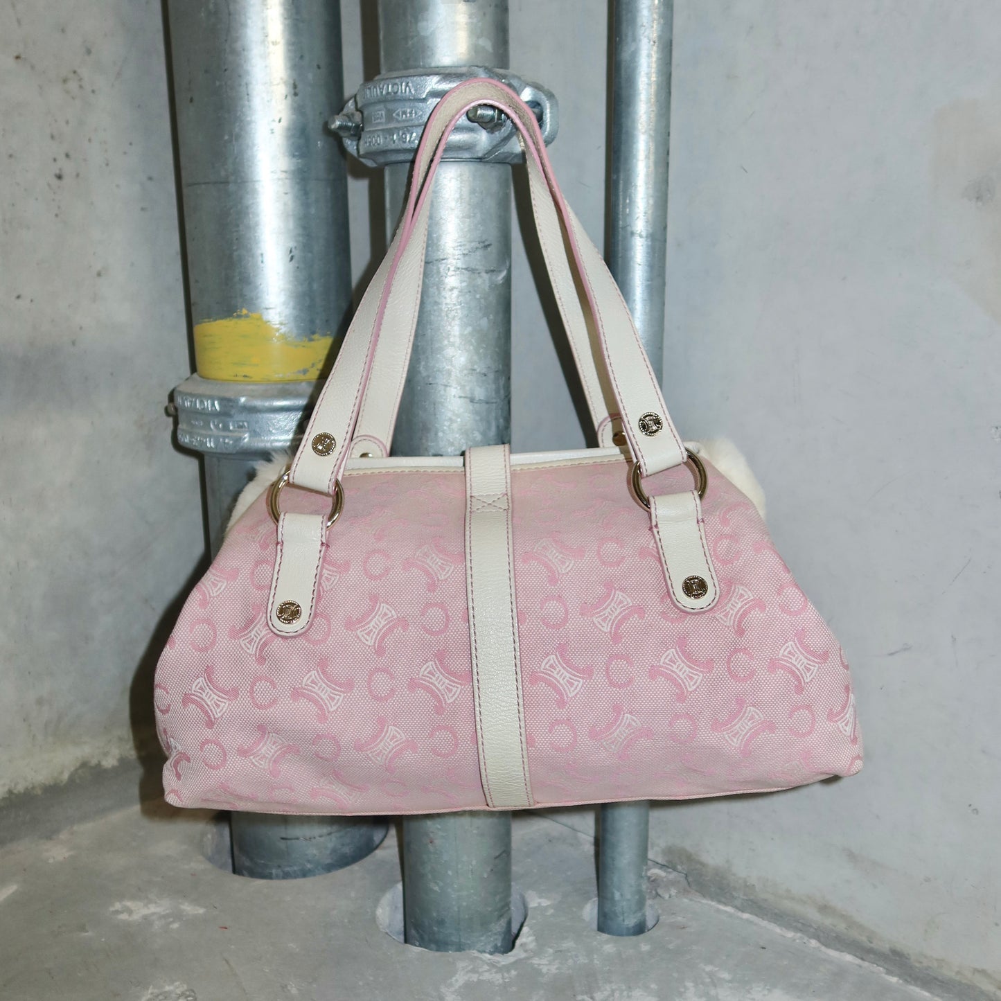 Celine Rabbit Fur Pink Macadam Bag