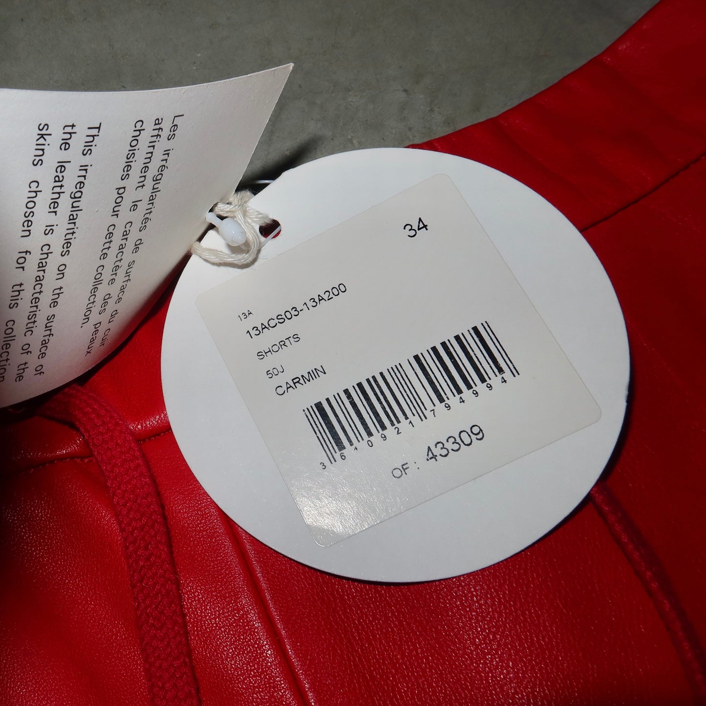 Chloé 2013 Red Leather Shorts (BNWT)