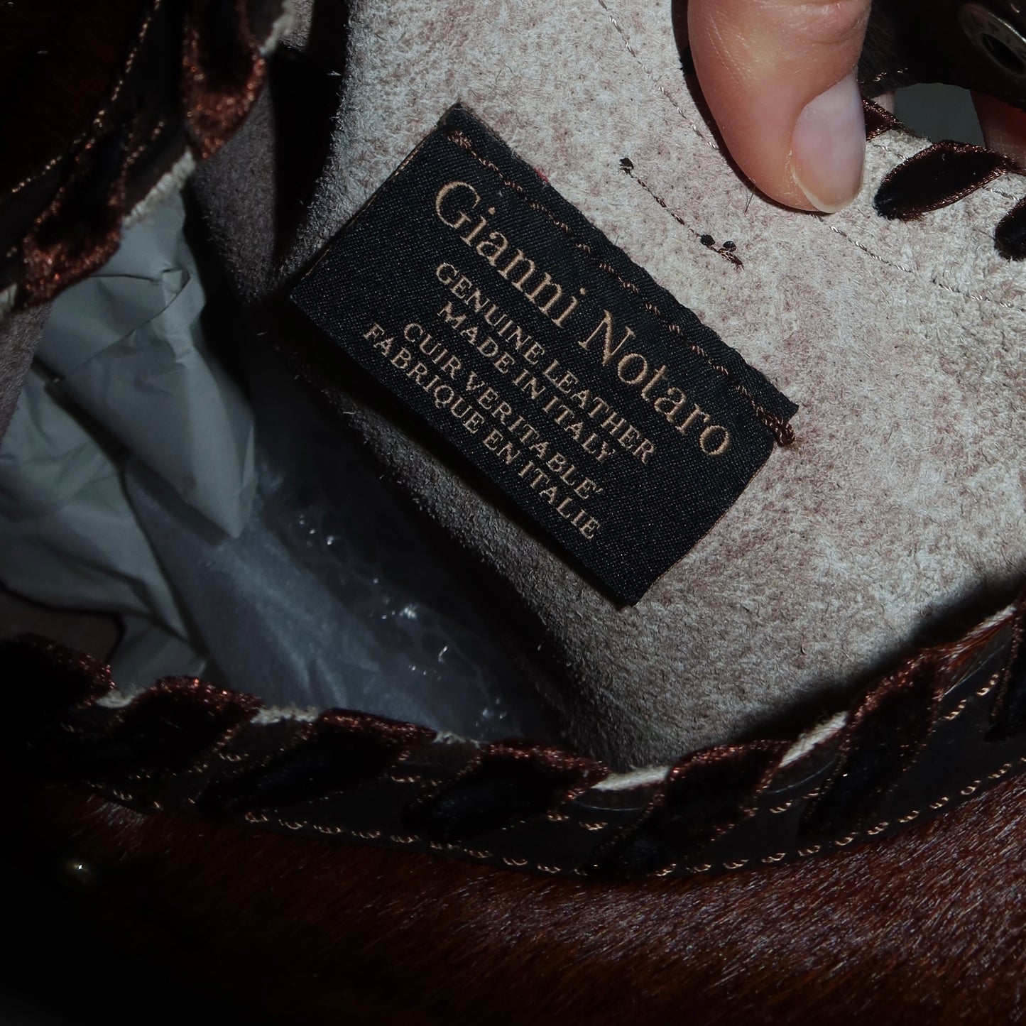 Gianni Notaro Cowhide Hobo Bag