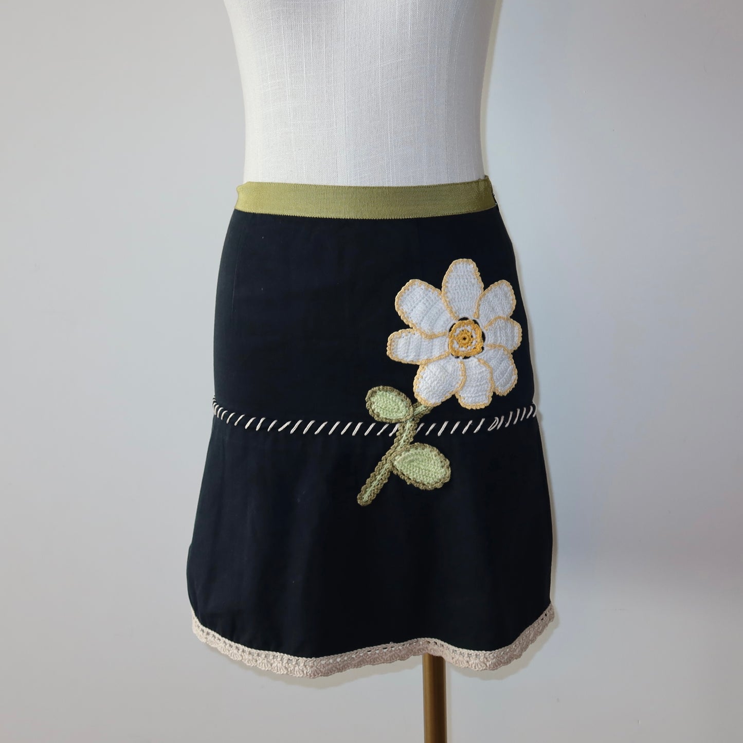 Moschino Embroidered Flower Skirt