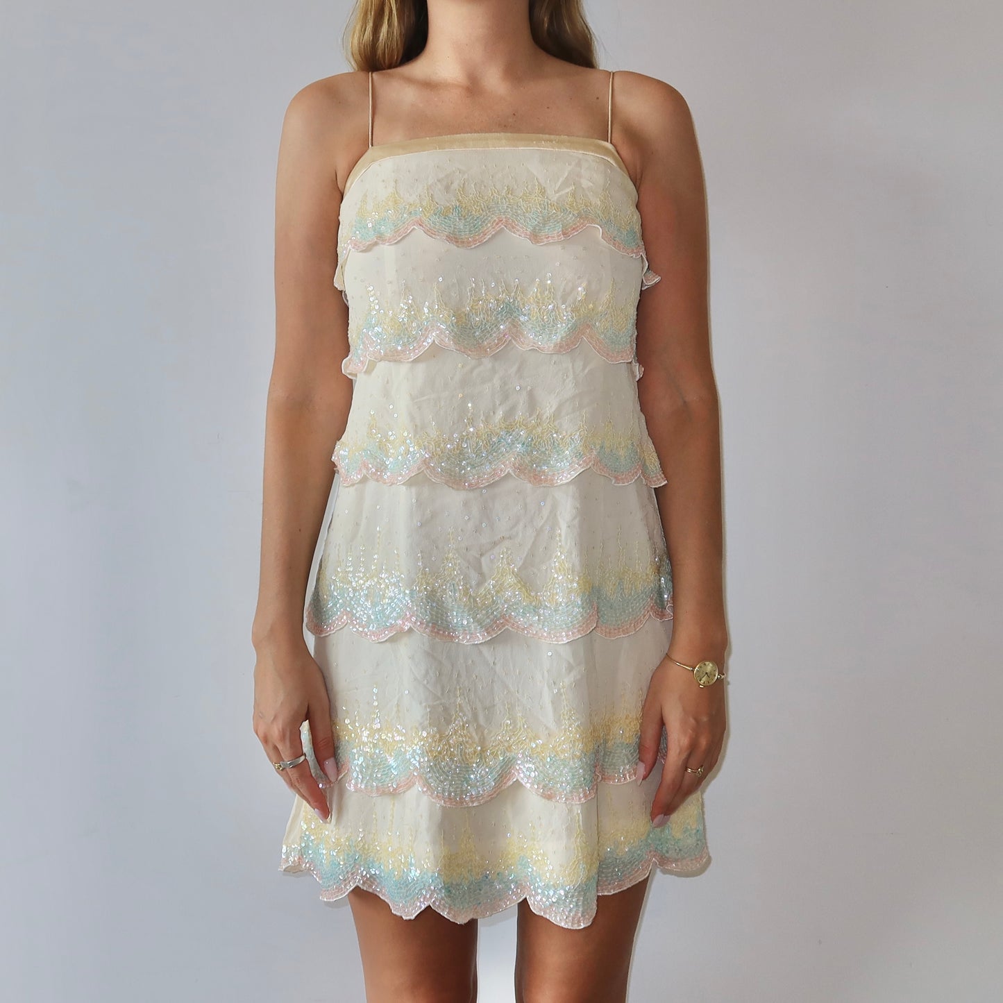 Cynthia Rowley Sequin Scallop Dress
