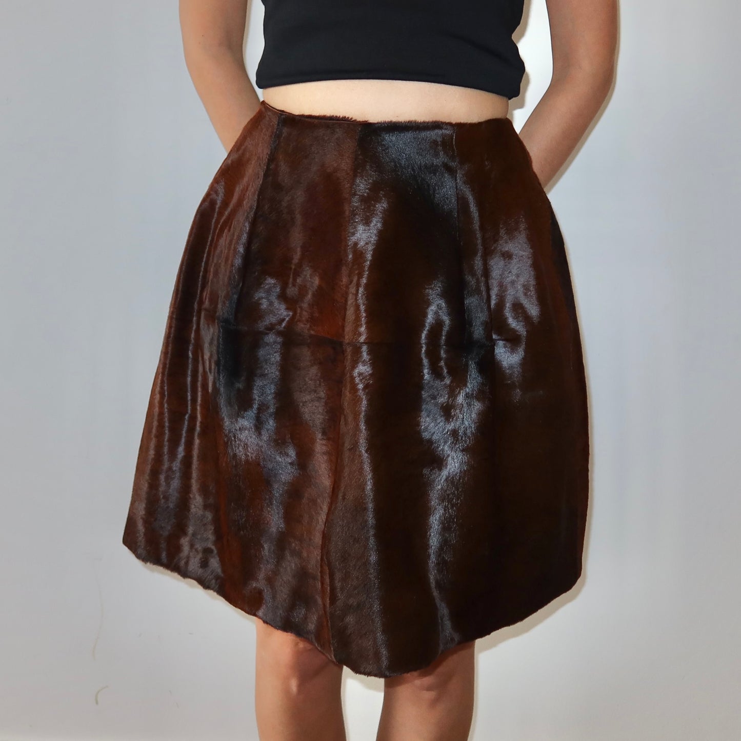 Marni Brown Cowhide Skirt