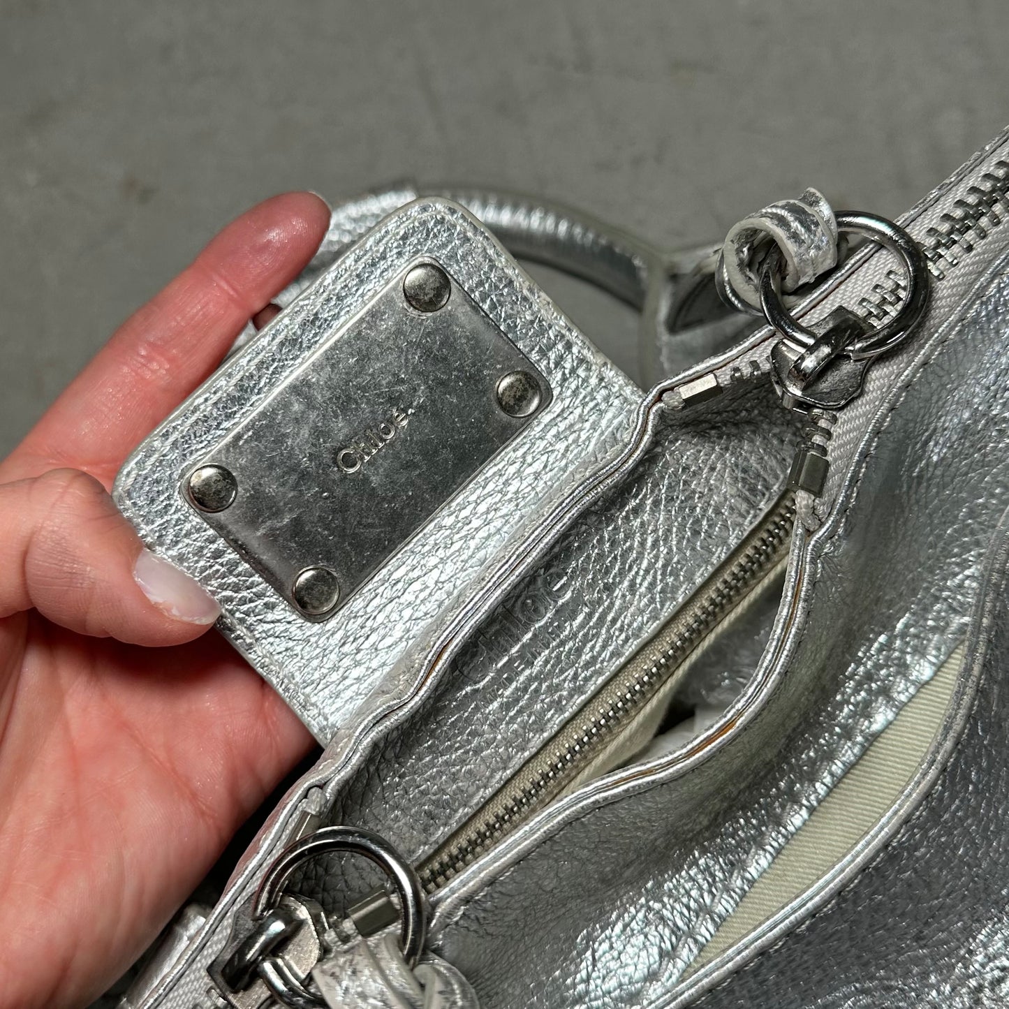 Chloé Silver Paddington Bag