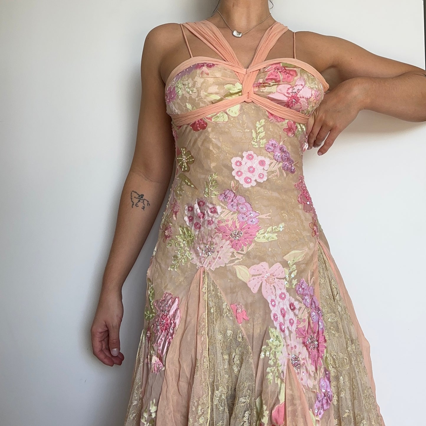 Diane Freis Embellished Floral Dress