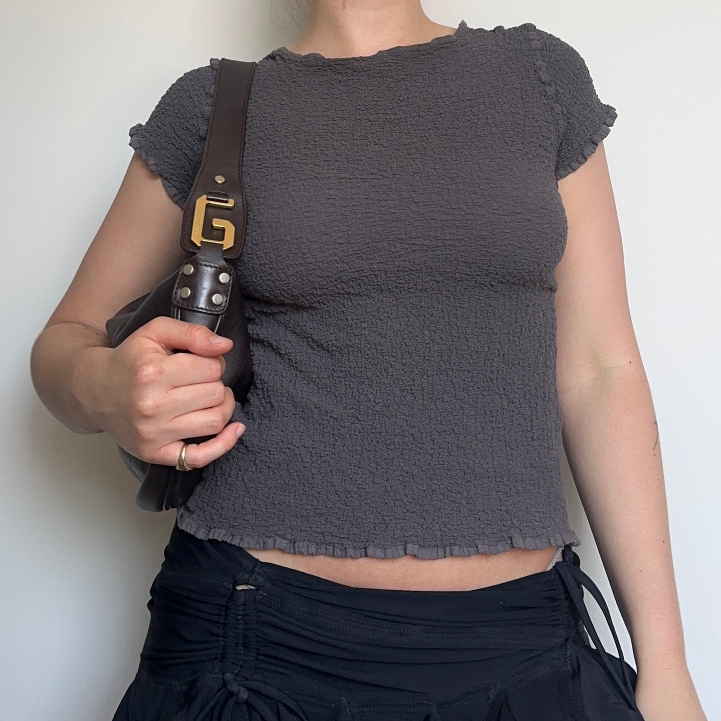 Dolce & Gabbana Brown Leather Slouchy Bag with Gold Hardware