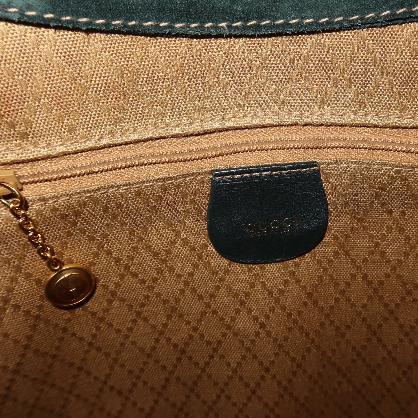 Gucci Dark Green Suede Horse-bit Crossbody