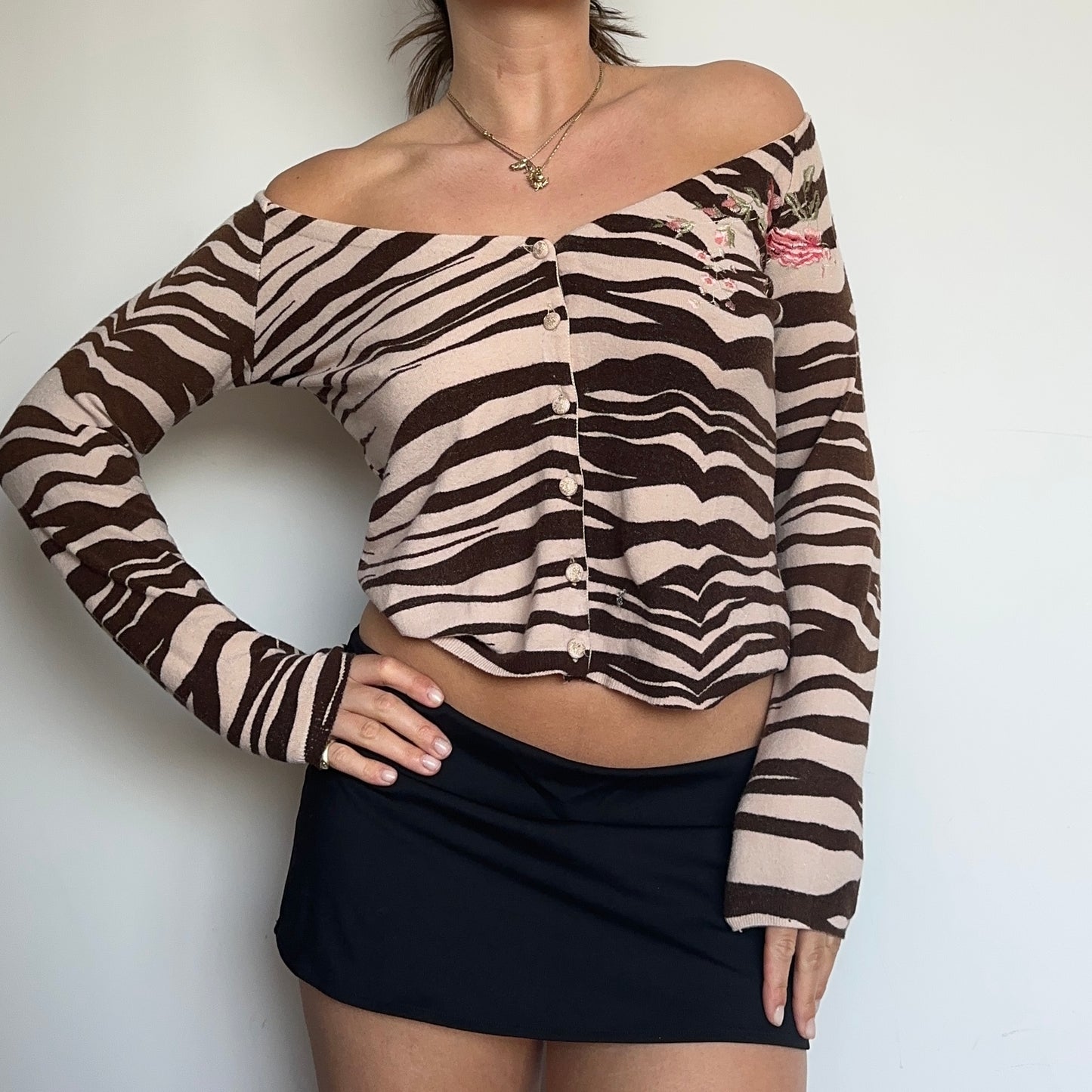Blumarine SS2000 Zebra Cardigan