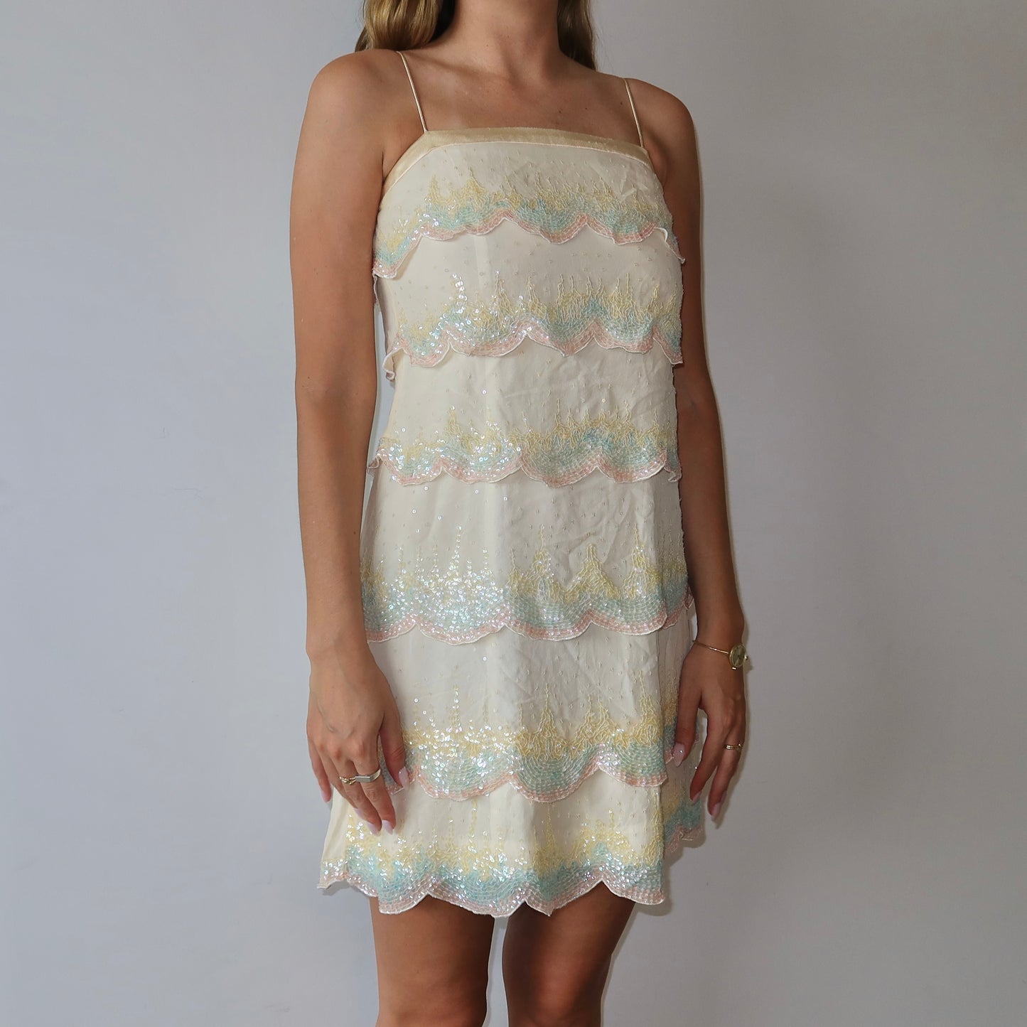 Cynthia Rowley Sequin Scallop Dress