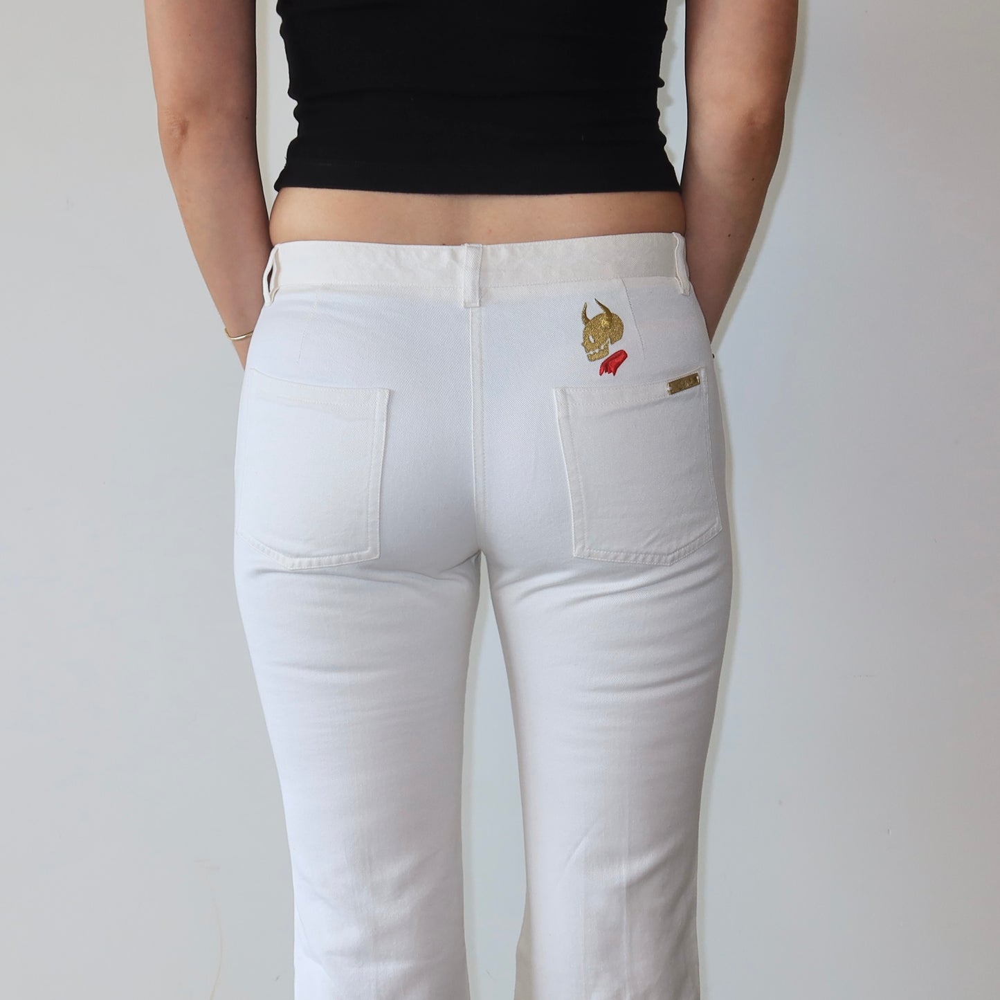 Chloé by Stella McCartney SS2000 Rare White Skull Flares