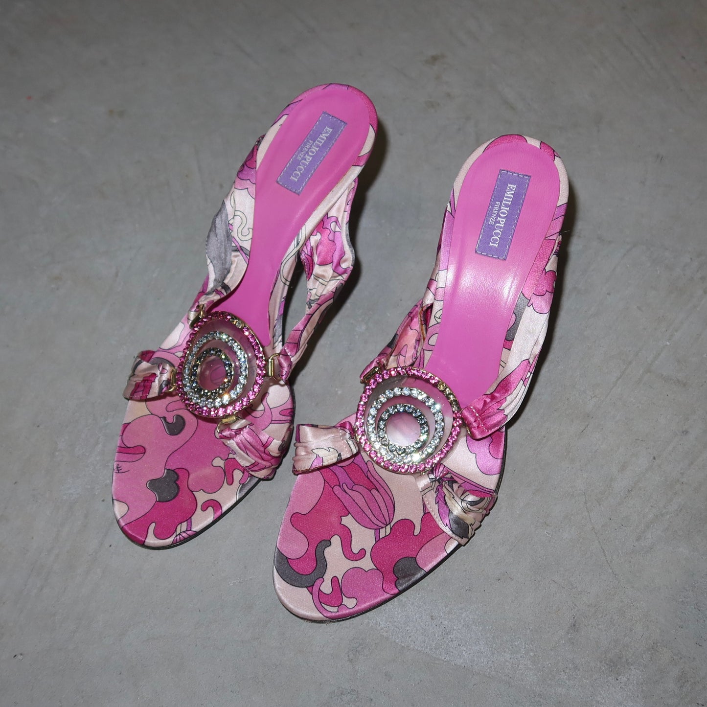 Emilio Pucci Pink Bejewelled Heels (37.5)