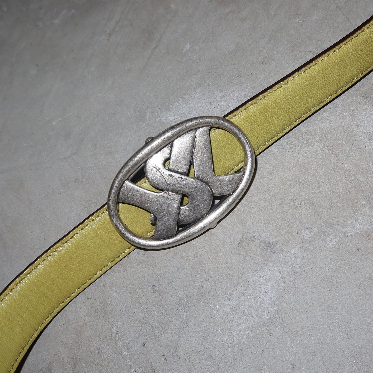YSL AW2003 Green Reversible Belt