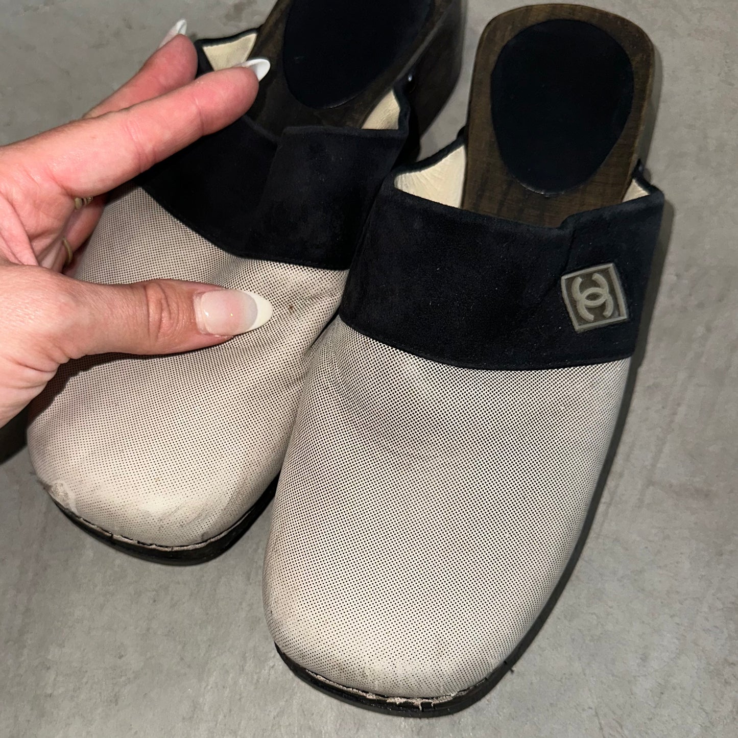 Chanel Two Tone Clogs (37)