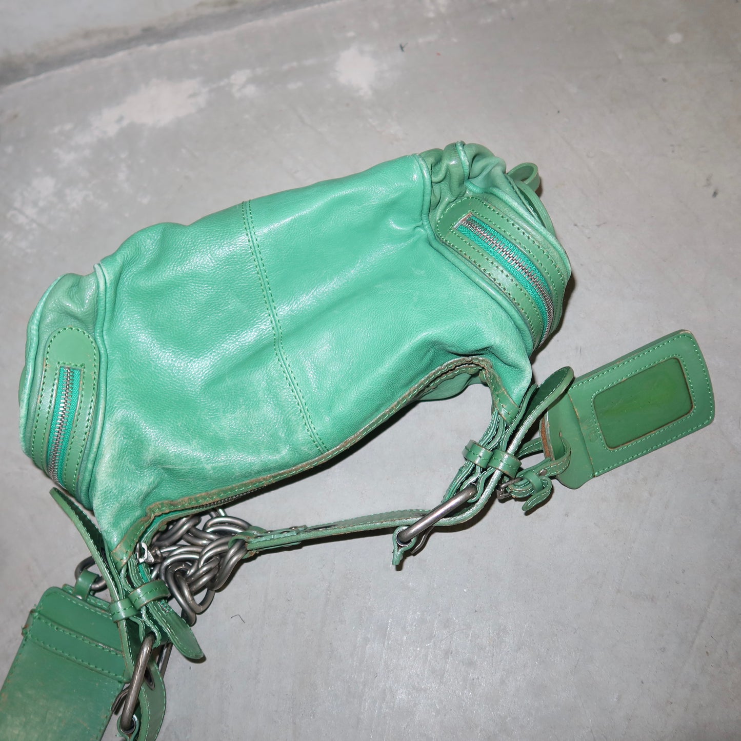Chloé Green Leather AW2003 Chain Bag