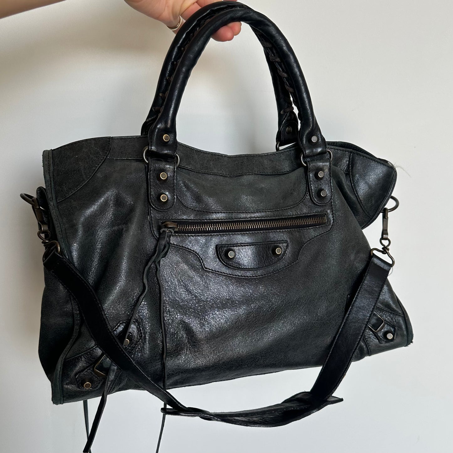 Balenciaga Black Motorcycle/City 2WAY Bag