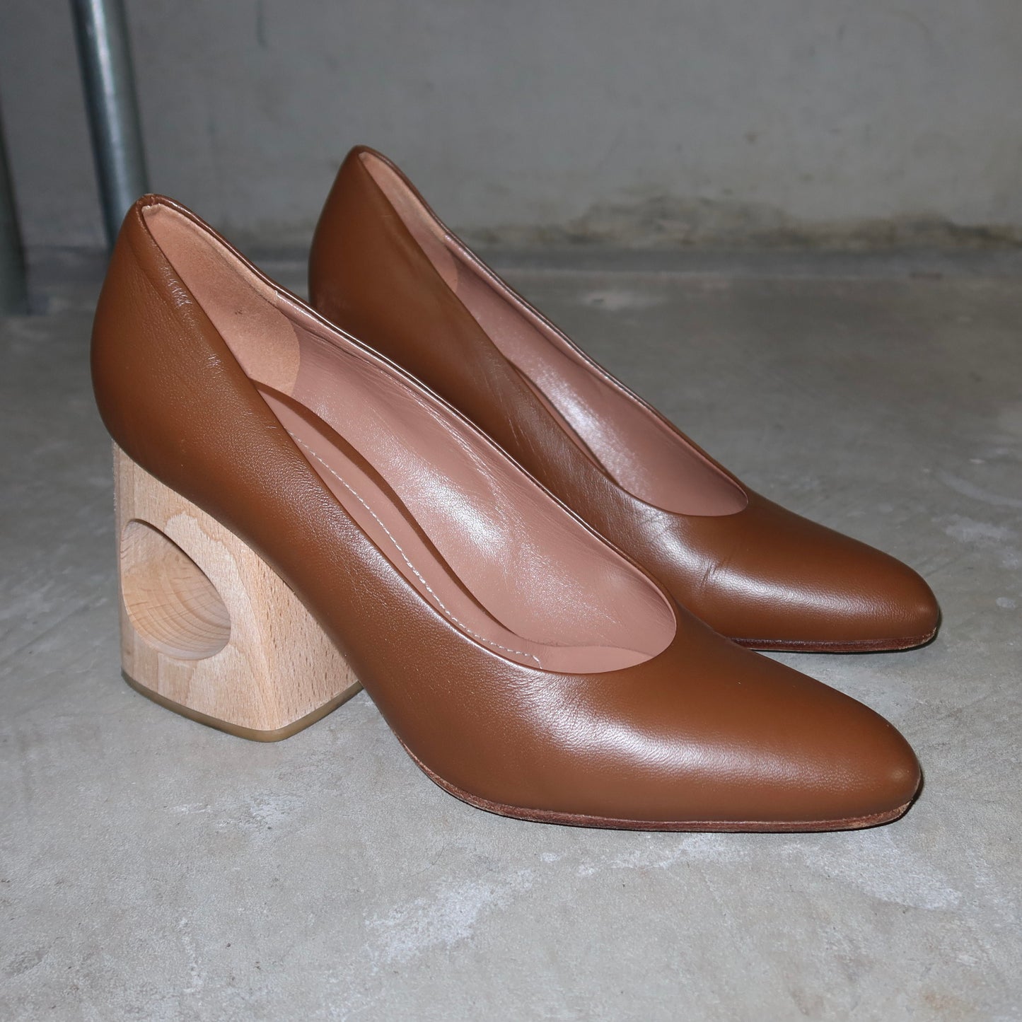 Marni Brown Leather and Woode Heels