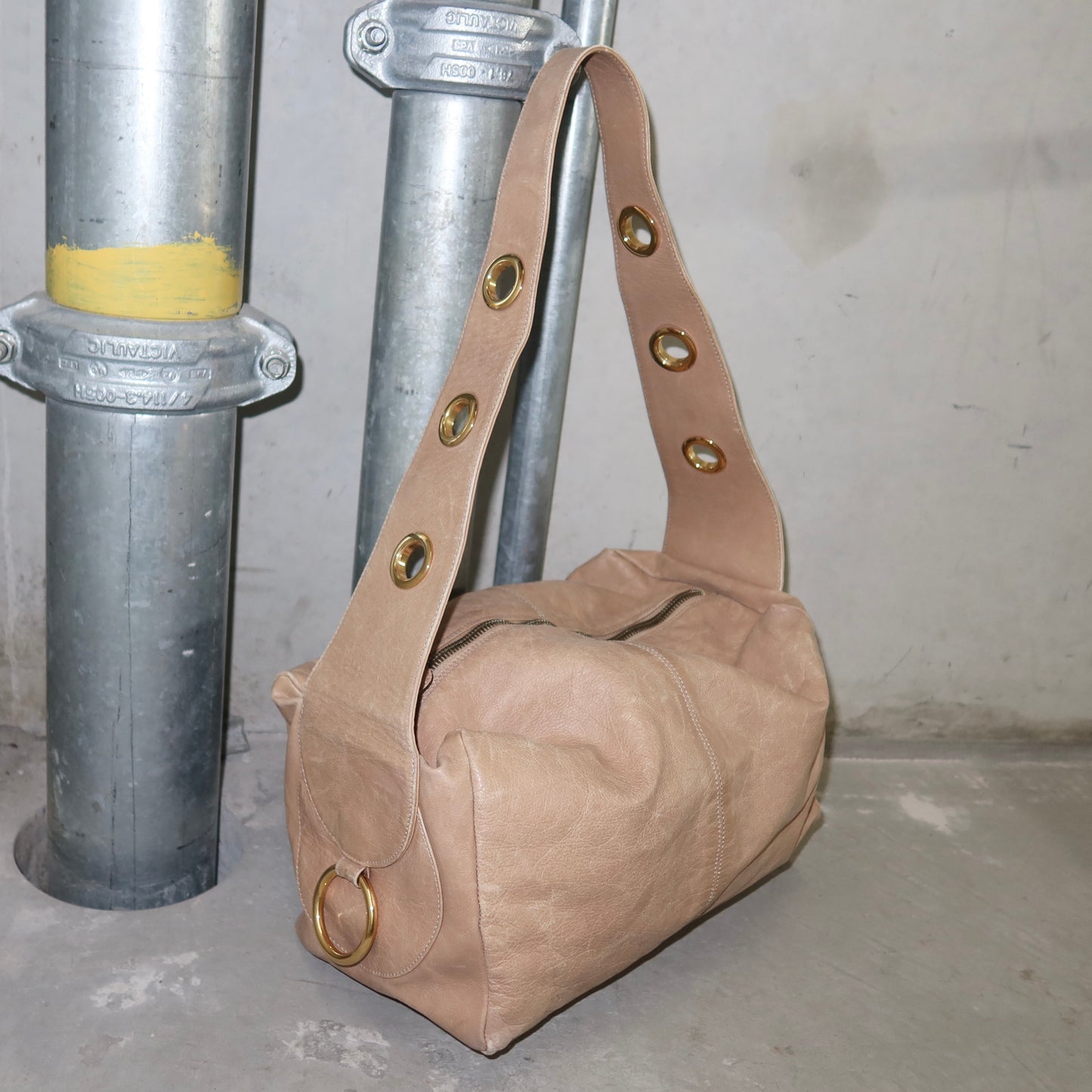 Marni Beige and Gold Grommet Bag