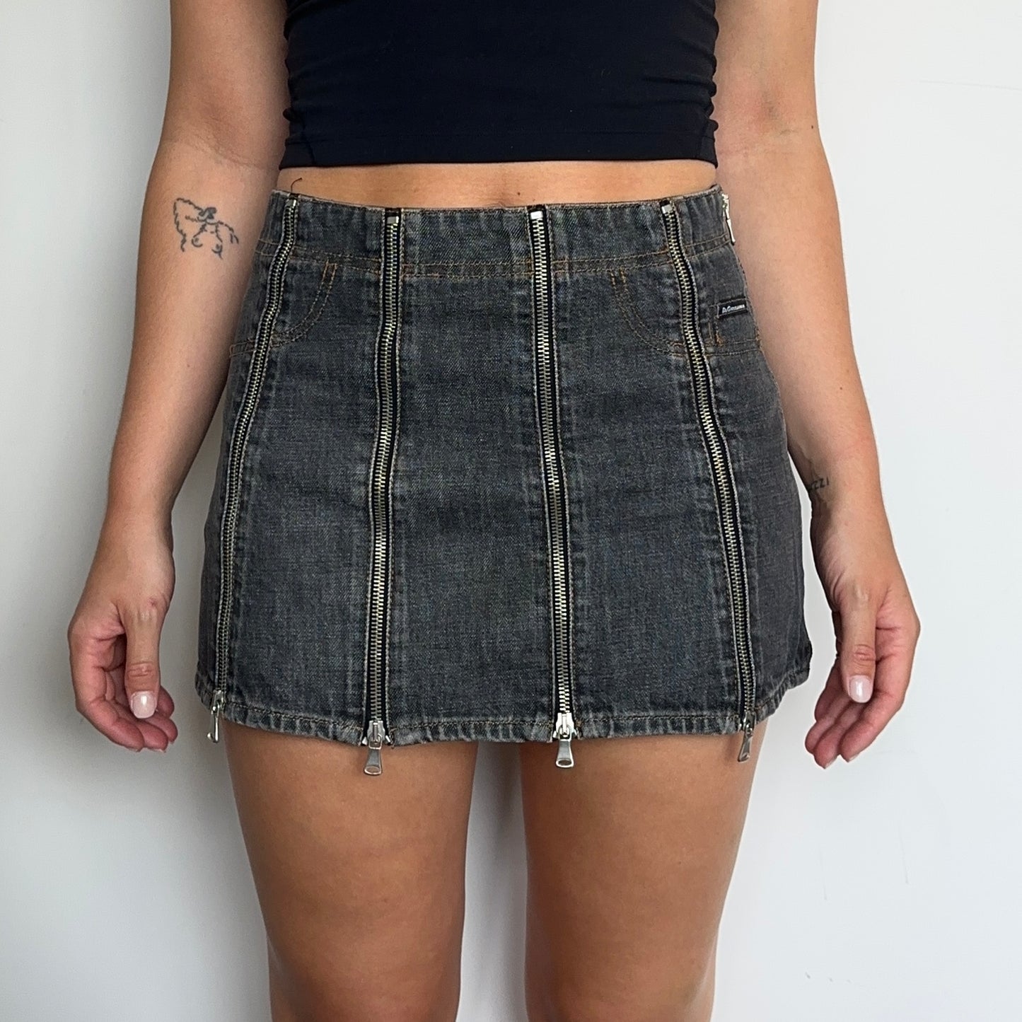 D&G 2004 Zips Denim Mini Skirt