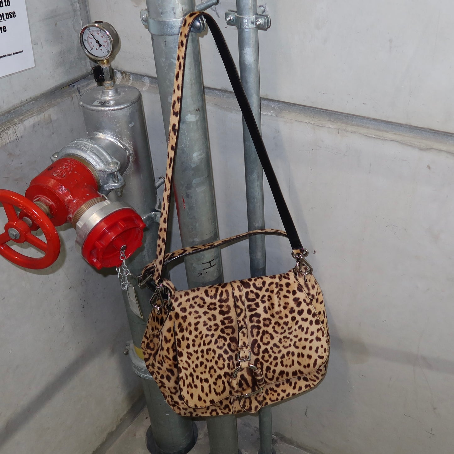 Ralph Lauren Cowhide Leopard Print 2WAY Bag