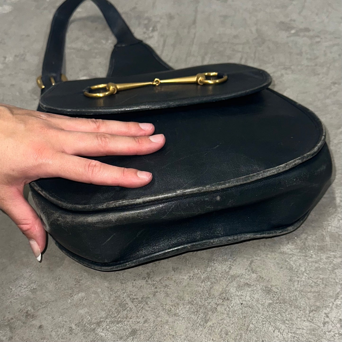 Gucci Black Leather Horsebit Crossbody