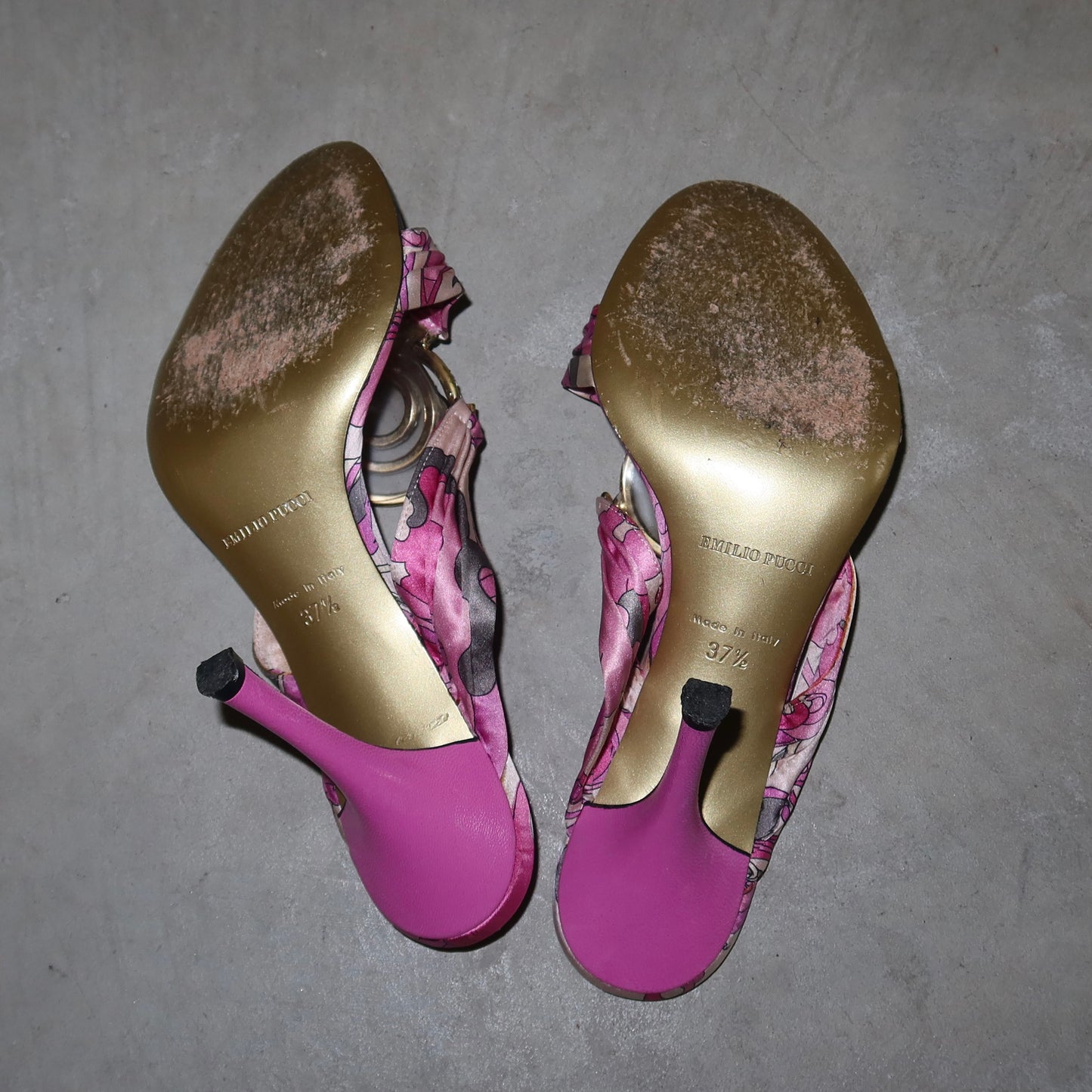 Emilio Pucci Pink Bejewelled Heels (37.5)