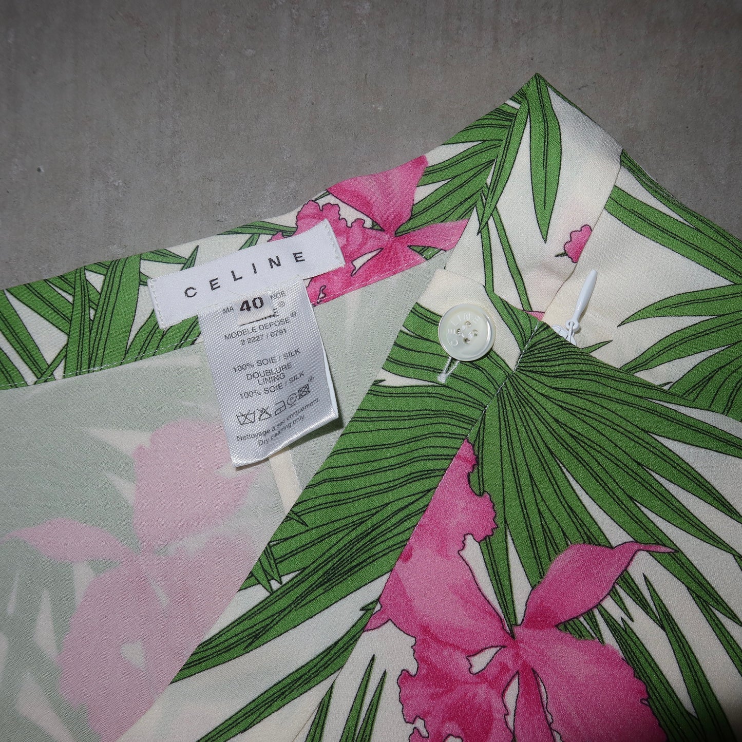 Celine SS2004 Silk Floral Skirt
