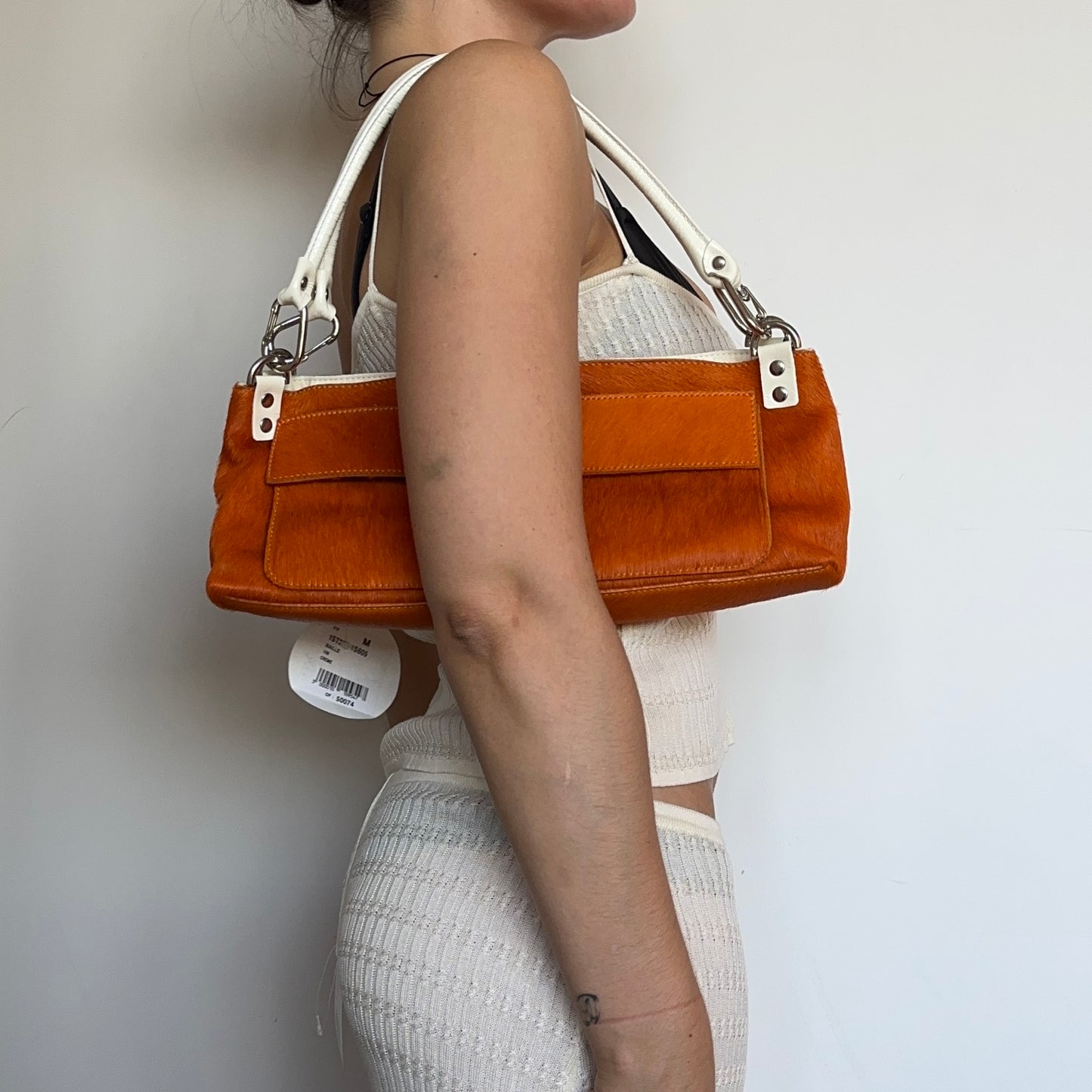 Vintage Orange Cowhide Bag