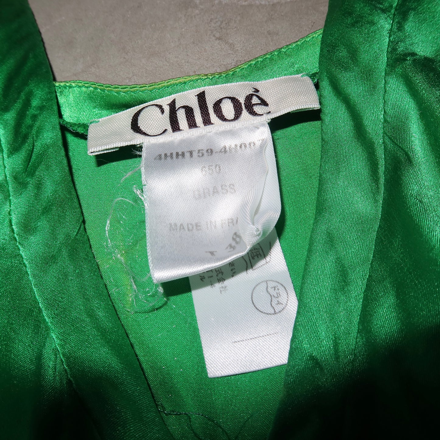 Chloé AW2004 Green Silk Top