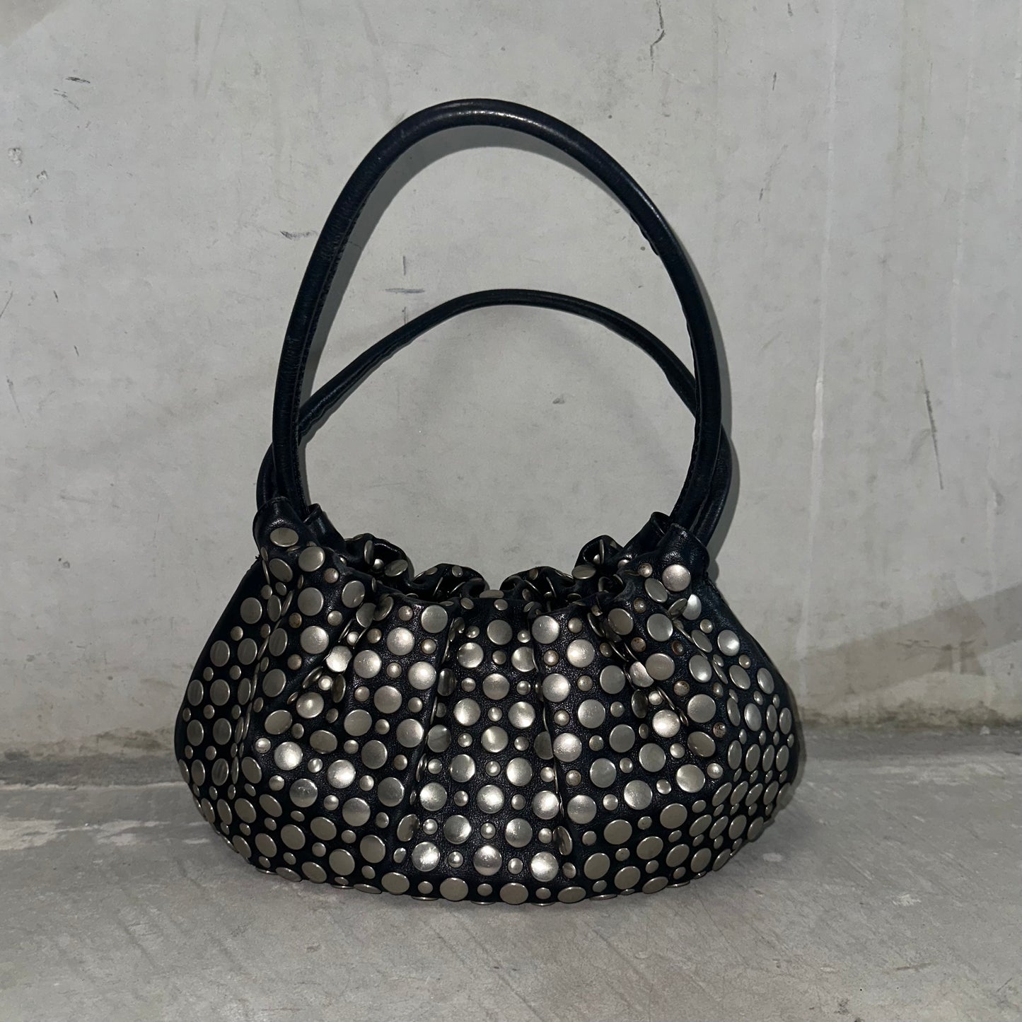 Sonia Rykiel Black and Silver Domino Bag