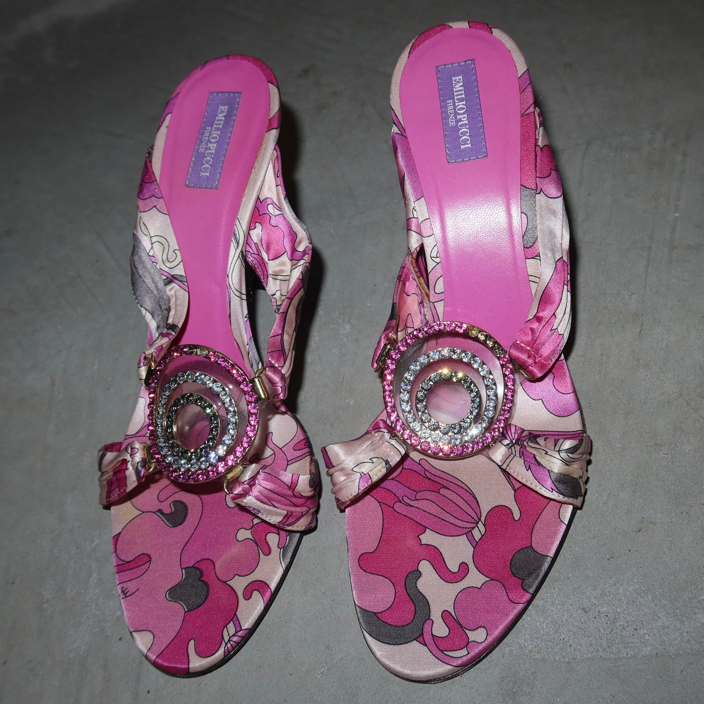 Emilio Pucci Pink Bejewelled Heels (37.5)
