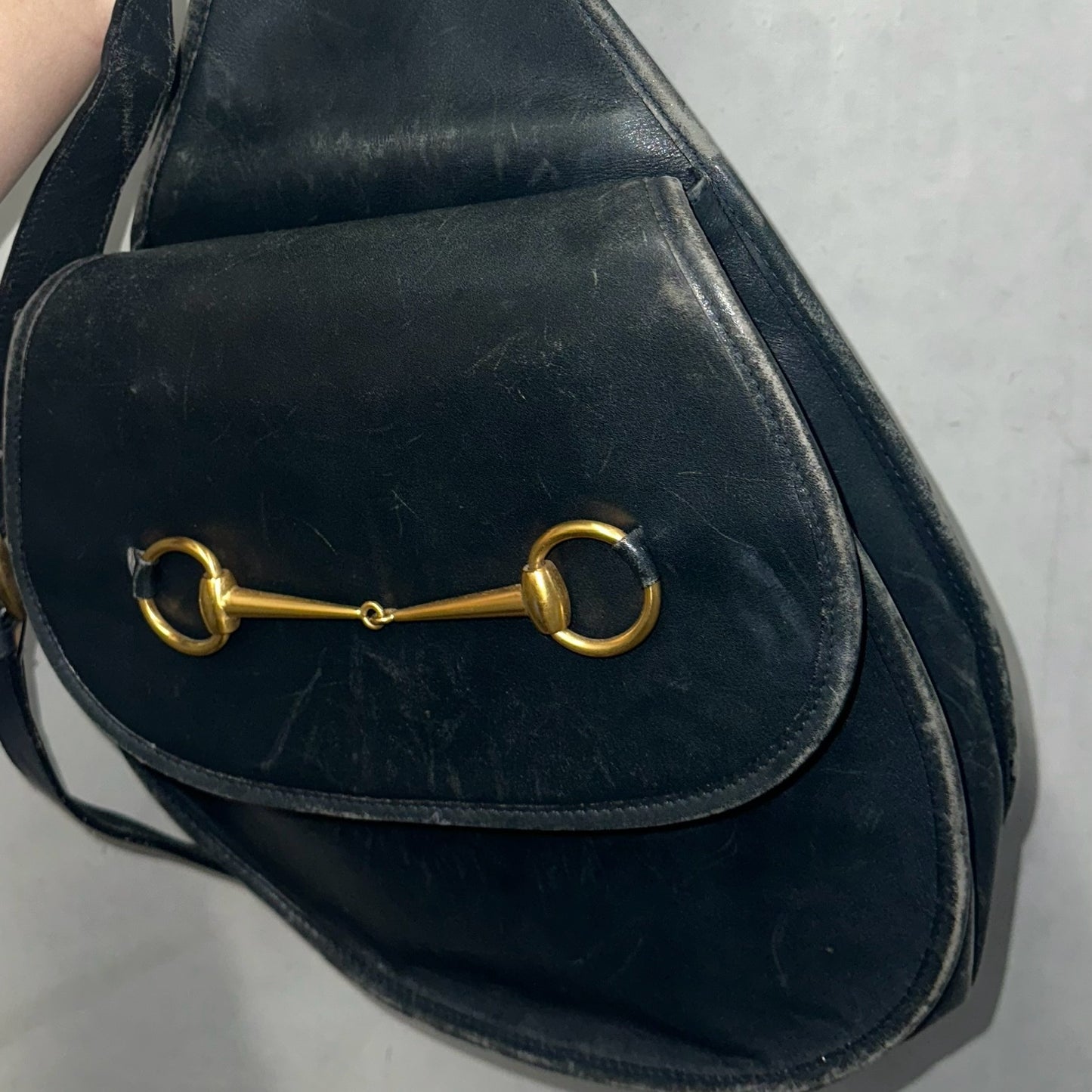 Gucci Black Leather Horsebit Crossbody