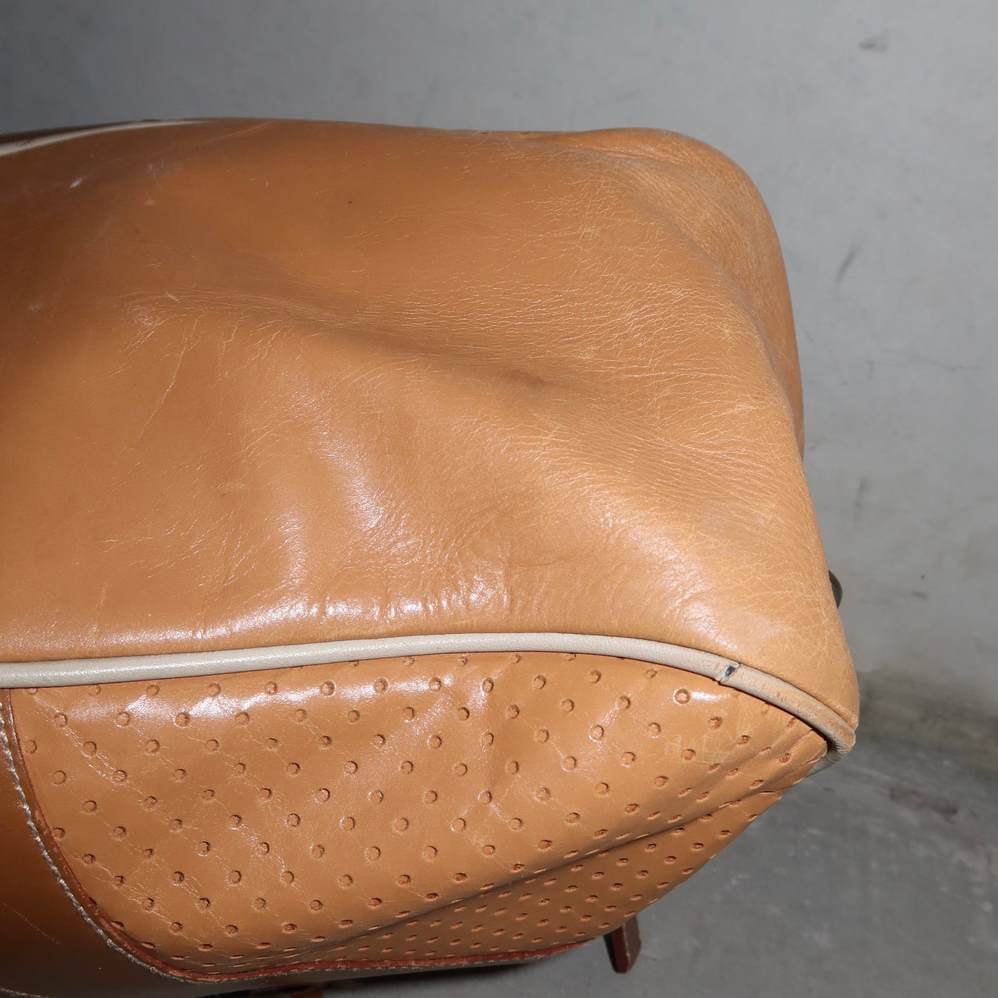 Prada Brown Leather Bowling Bag