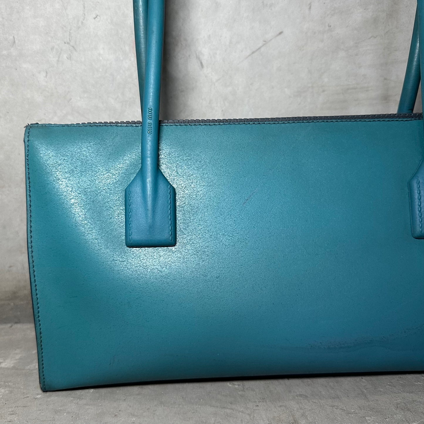 Miu Miu Rare Archive Embossed Blue Bag