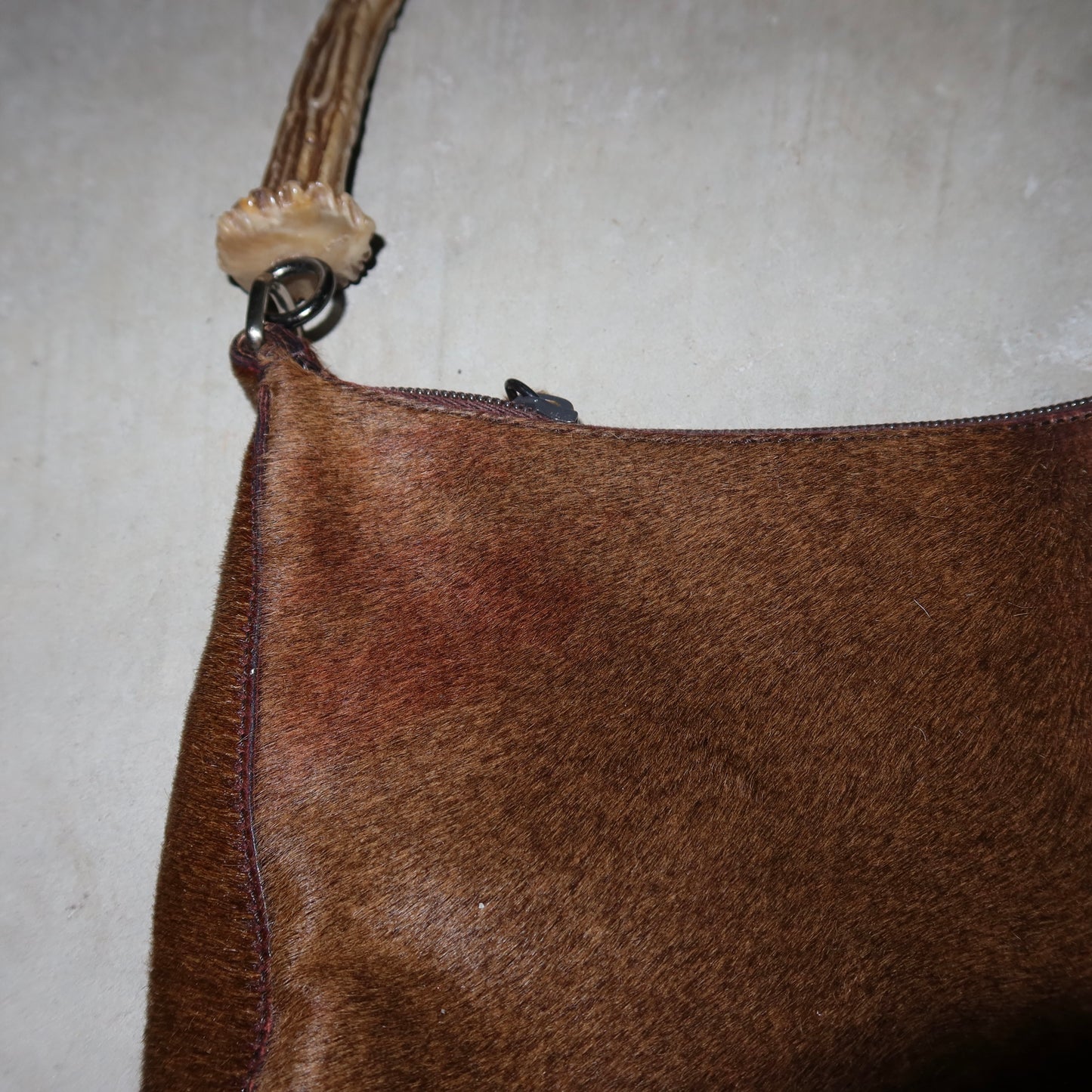 Prada Deer Hide and Faux Deer Horn Bag