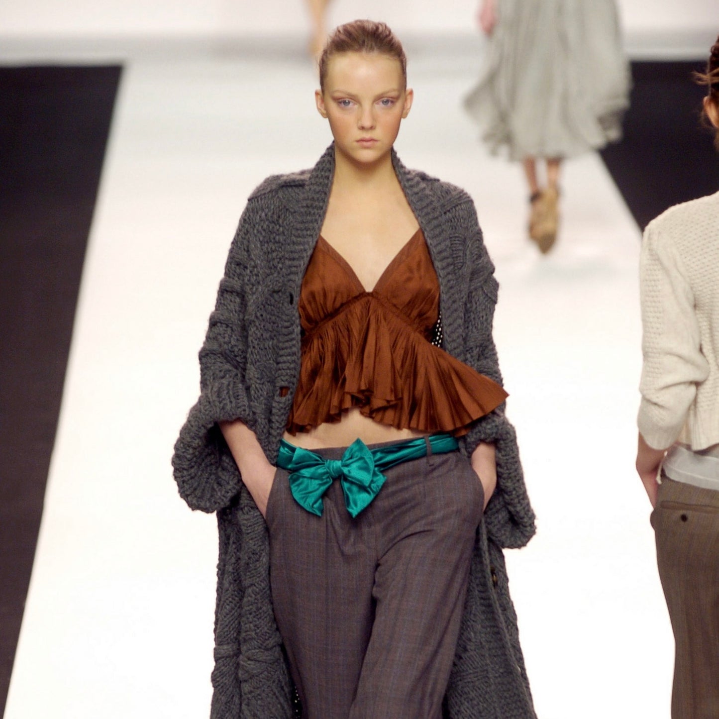 Chloé AW2004 Green Silk Top
