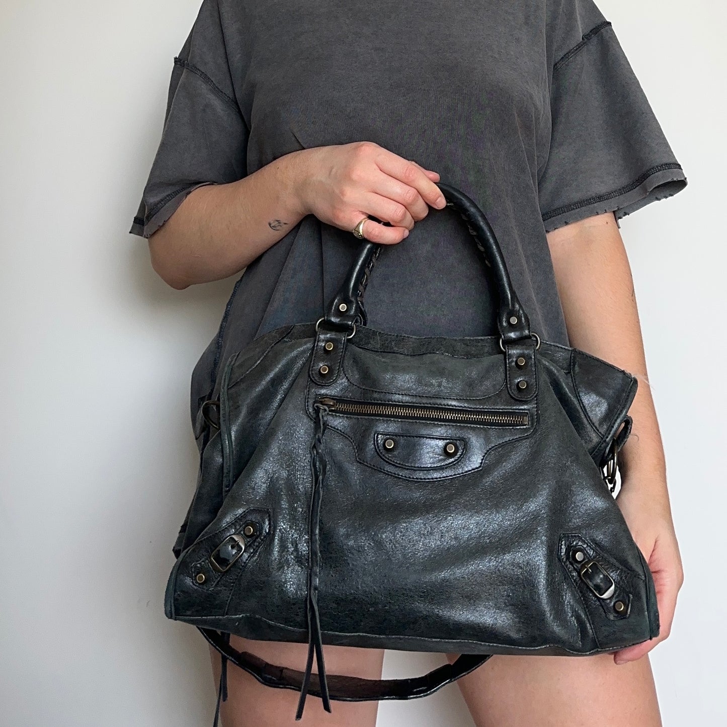 Balenciaga Black Motorcycle/City 2WAY Bag