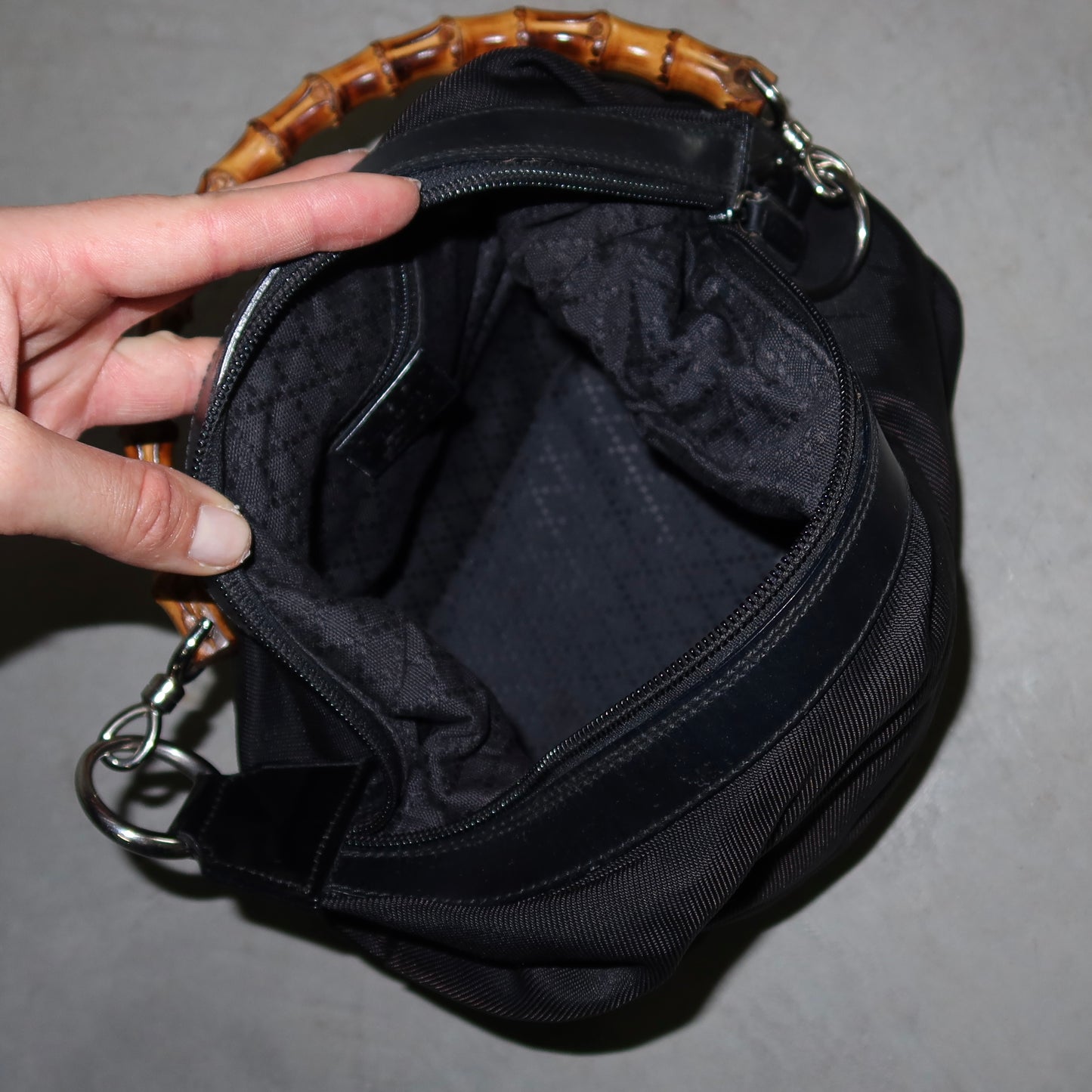 Gucci Nylon Bag with Bamboo Handle